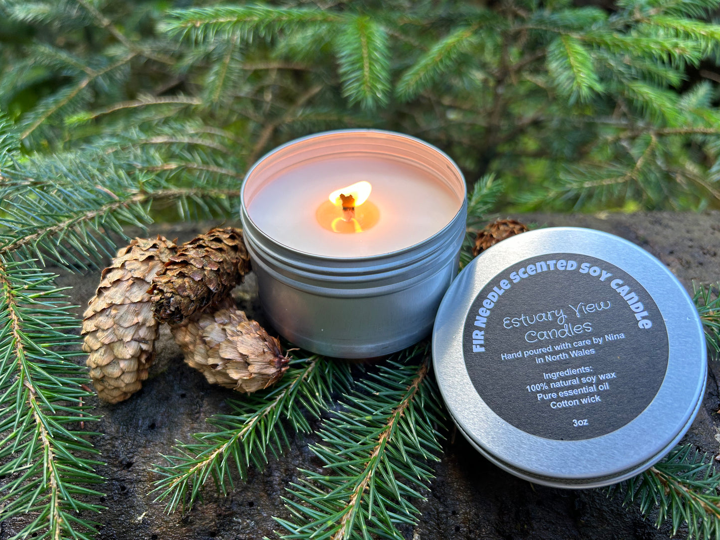 Fir Needle Essential Oil Scented Soy Candle